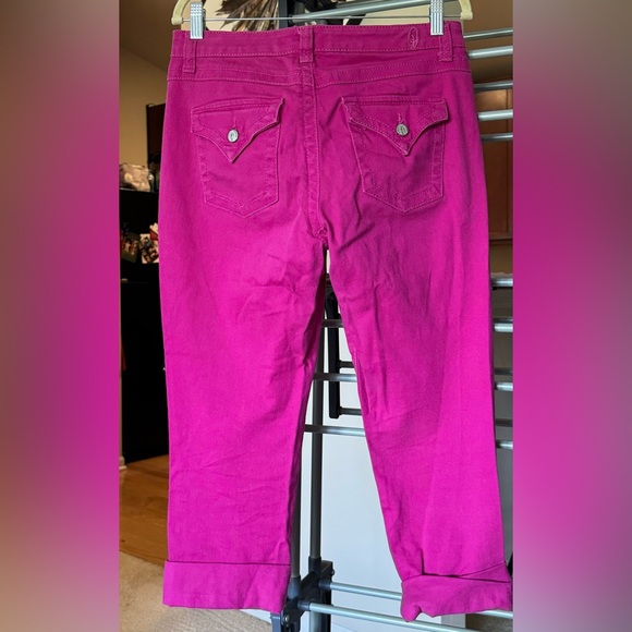 Nine West hot pink cropped jeans, size 6/27 - Picture 2 of 6